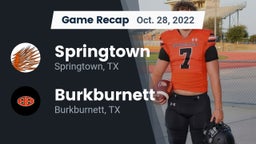 Recap: Springtown  vs. Burkburnett  2022