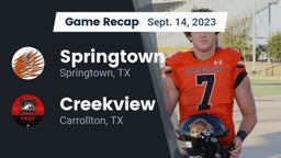 Recap: Springtown  vs. Creekview  2023