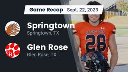 Recap: Springtown  vs. Glen Rose  2023