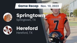 Recap: Springtown  vs. Hereford  2023