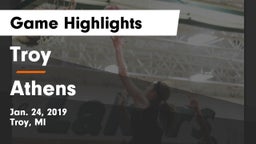 Troy  vs Athens Game Highlights - Jan. 24, 2019