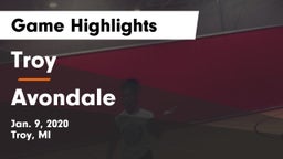 Troy  vs Avondale  Game Highlights - Jan. 9, 2020