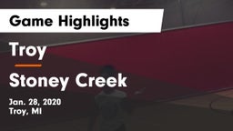 Troy  vs Stoney Creek  Game Highlights - Jan. 28, 2020