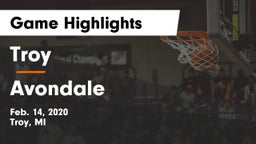 Troy  vs Avondale  Game Highlights - Feb. 14, 2020