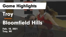 Troy  vs Bloomfield Hills  Game Highlights - Feb. 18, 2021