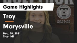 Troy  vs Marysville  Game Highlights - Dec. 28, 2021