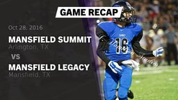 Recap: Mansfield Summit  vs. Mansfield Legacy  2016