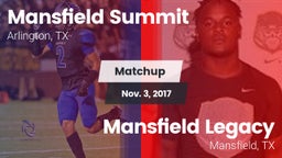 Matchup: Mansfield vs. Mansfield Legacy  2017