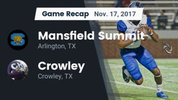 Recap: Mansfield Summit  vs. Crowley  2017