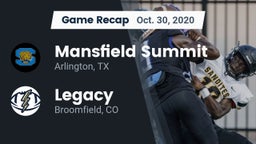 Recap: Mansfield Summit  vs. Legacy   2020