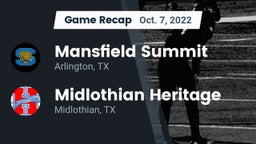Recap: Mansfield Summit  vs. Midlothian Heritage  2022