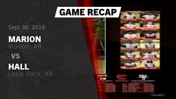 Recap: Marion  vs. Hall  2016