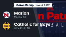 Recap: Marion  vs. Catholic  for Boys 2022