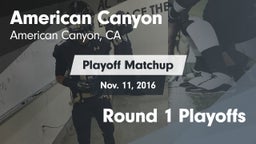 Matchup: American Canyon vs. Round 1 Playoffs 2016