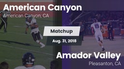 Matchup: American Canyon vs. Amador Valley  2018