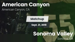 Matchup: American Canyon vs. Sonoma Valley  2018