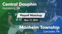 Matchup: Central Dauphin vs. Manheim Township  2016
