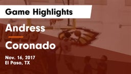 Andress  vs Coronado  Game Highlights - Nov. 16, 2017