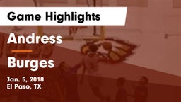 Andress  vs Burges  Game Highlights - Jan. 5, 2018