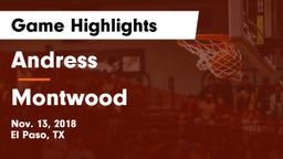 Andress  vs Montwood  Game Highlights - Nov. 13, 2018