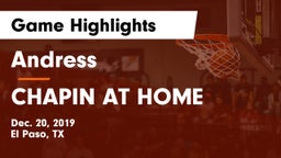 Andress  vs CHAPIN AT HOME Game Highlights - Dec. 20, 2019