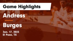 Andress  vs Burges  Game Highlights - Jan. 17, 2023