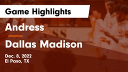 Andress  vs Dallas Madison  Game Highlights - Dec. 8, 2022