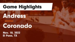 Andress  vs Coronado  Game Highlights - Nov. 18, 2022
