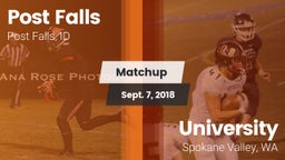 Matchup: Post Falls High vs. University  2018