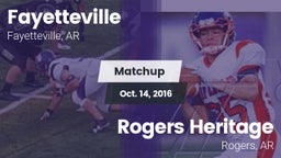 Matchup: Fayetteville High vs. Rogers Heritage  2016