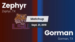 Matchup: Zephyr  vs. Gorman  2018
