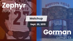 Matchup: Zephyr  vs. Gorman  2019