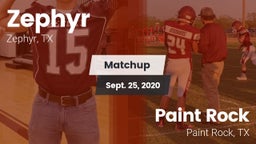 Matchup: Zephyr  vs. Paint Rock  2020