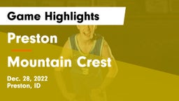 Preston  vs Mountain Crest  Game Highlights - Dec. 28, 2022