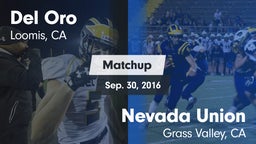 Matchup: Del Oro  vs. Nevada Union  2016