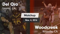 Matchup: Del Oro  vs. Woodcreek  2016