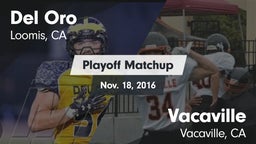 Matchup: Del Oro  vs. Vacaville  2016