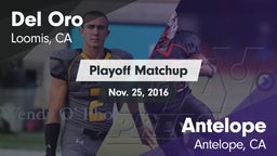 Matchup: Del Oro  vs. Antelope  2016