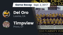 Recap: Del Oro  vs. Timpview  2017