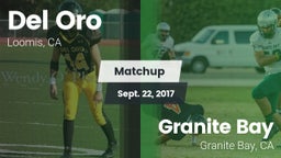 Matchup: Del Oro  vs. Granite Bay  2017