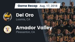 Recap: Del Oro  vs. Amador Valley  2018