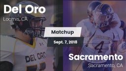 Matchup: Del Oro  vs. Sacramento  2018