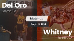 Matchup: Del Oro  vs. Whitney  2018