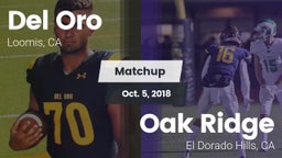 Matchup: Del Oro  vs. Oak Ridge  2018