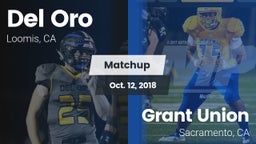 Matchup: Del Oro  vs. Grant Union  2018