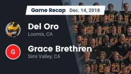 Recap: Del Oro  vs. Grace Brethren  2018
