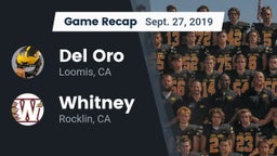 Recap: Del Oro  vs. Whitney  2019