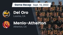 Recap: Del Oro  vs. Menlo-Atherton  2022