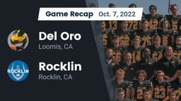 Recap: Del Oro  vs. Rocklin  2022