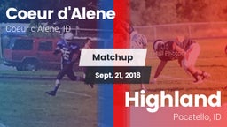 Matchup: Coeur d'Alene High vs. Highland  2018
